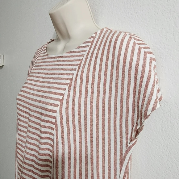 MADEWELL Stripe-Play Button-back Tee Dress Red White Size XXS - Picture 5 of 12